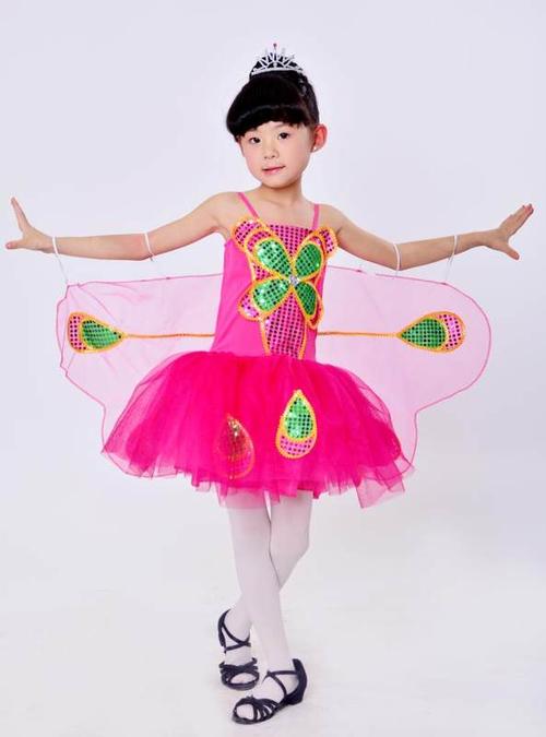 儿童女舞蹈演出服装蝴蝶小动物纱裙推荐